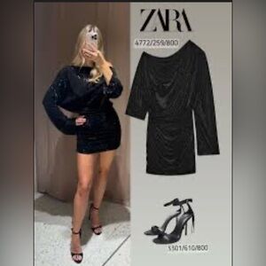 Zara Black beaded 
One-Shoulder BKDress. NWT absolutely stunning dress. 🌹